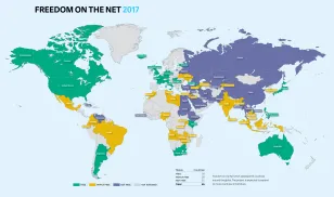 Freedom on the Net 2017 Map