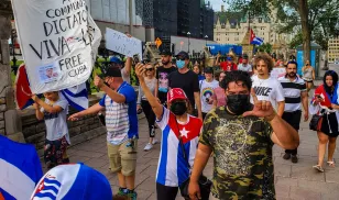 July 11th First Rally against the Cuban government genocidal actions this week. Held in front of the Canadian Parliament. Ottawa, Summer 2021
