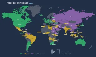 Freedom on the Net 2021 Map of Internet Freedom