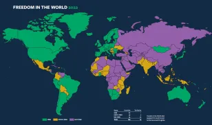 Freedom in the World 2022 Global Freedom Status Map