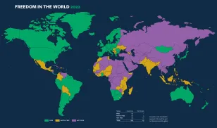 Freedom in the World 2022 Map - global map of freedom
