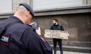 Russia Protester