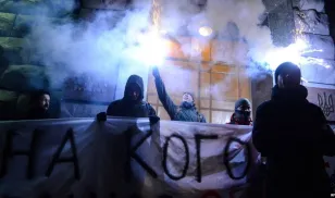 Ukrainian far-right protesters