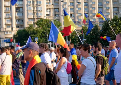 Thousands of people marching on the streets of the Capital, Bucharest, to protest against allegations of on-going corruption within the government of Romania. Bucharest, Romania. 10 August 2019. Editorial credit:  jean-francois me / Shutterstock.com 