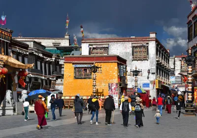 People in Lhasa, Tibet. Editorial credit: Ovchinnikova Irina / Shutterstock.com