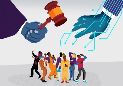 In the high-stakes battle between states and technology companies, the rights of internet users have become the main casualties. Illustration by Mitch Blunt