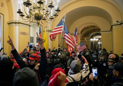 Supporters of outgoing president Donald Trump break into the US Capitol on January 6, 2021, in a bid to halt certification of the 2020 presidential election results. (Image credit: Brent Stirton/Getty Images)