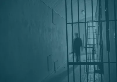 prison stock image with person