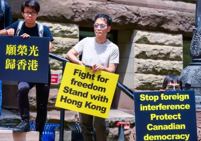 Group of protests in Toronto, Canada