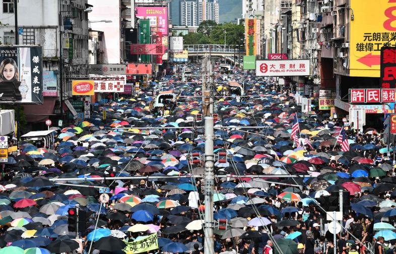 Crowded Hong Kong Street