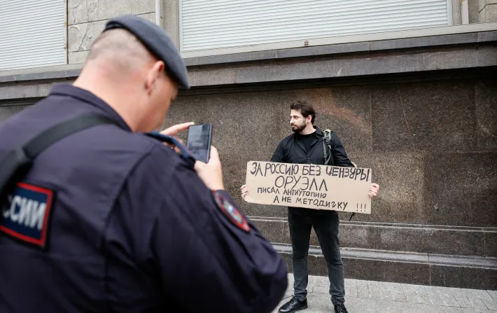 Russia Protester